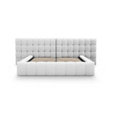 Mamaia Bett mit Stauraum und Doppelkopfteil in Strukturierter Stoff (Nev80) in Hellgrau, 180x200 cm – Bild 5