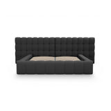 Mamaia Bett mit Stauraum und Doppelkopfteil in Strukturierter Stoff (Nev97) in Dunkelgrau, 200x200 cm – Bild 5