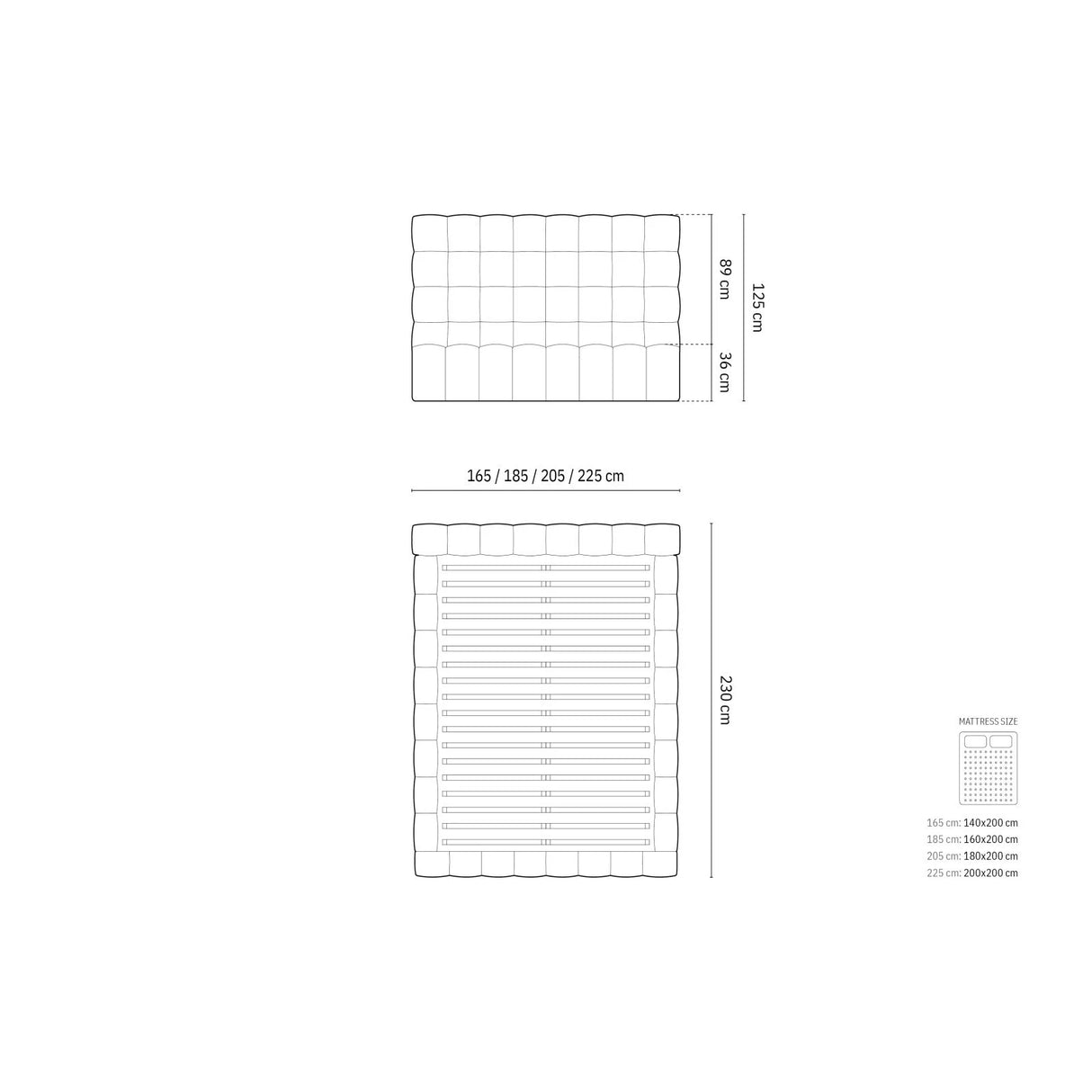 Mamaia Bett mit Stauraum und Kopfteil in Samt (Blu06) in Hellblau, 160x200 cm – Bild 3