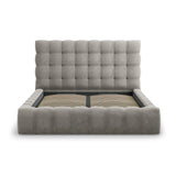 Mamaia Bett mit Stauraum und Kopfteil in Samt (Blu13) in Hellgrau, 160x200 cm – Bild 5