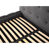 Mamaia Bett mit Stauraum und Kopfteil in Samt (Blu14) in Grau, 200x200 cm – Bild 8