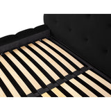 Mamaia Bett mit Stauraum und Kopfteil in Samt (Blu19) in Schwarz, 200x200 cm – Bild 8