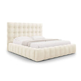 Mamaia Bett mit Stauraum und Kopfteil in Samt (Blu22) in Leichtes Beige, 180x200 cm – Bild 1