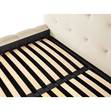 Mamaia Bett mit Stauraum und Kopfteil in Samt (Blu22) in Leichtes Beige, 200x200 cm – Bild 8