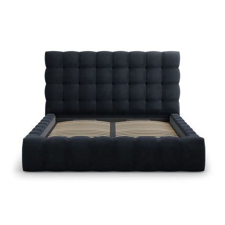 Mamaia Bett mit Stauraum und Kopfteil in Samt (Blu89) in Dunkelblau, 180x200 cm – Bild 5