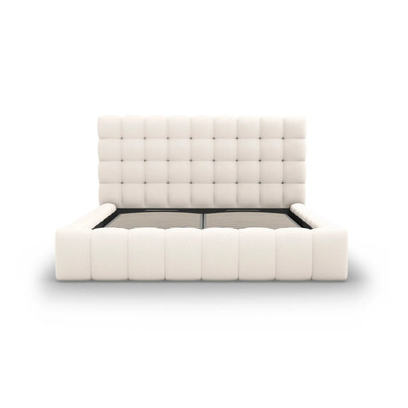 Mamaia Bett mit Stauraum und Kopfteil in Samt oder Strukturstoff, 180x200 cm – Bild 5