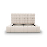 Mamaia Bett mit Stauraum und Kopfteil in Strukturierter Stoff (Nev04) in Beige, 180x200 cm – Bild 5