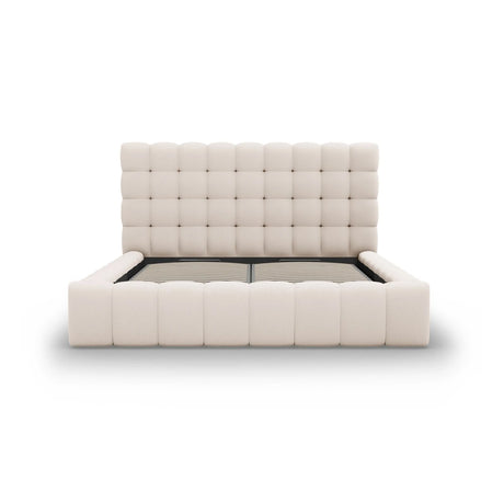 Mamaia Bett mit Stauraum und Kopfteil in Strukturierter Stoff (Nev04) in Beige, 180x200 cm – Bild 5