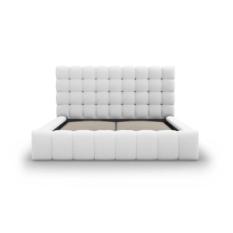 Mamaia Bett mit Stauraum und Kopfteil in Strukturierter Stoff (Nev80) in Hellgrau, 160x200 cm – Bild 5