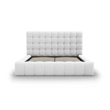 Mamaia Bett mit Stauraum und Kopfteil in Strukturierter Stoff (Nev80) in Hellgrau, 200x200 cm – Bild 5