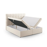 Mamaia Boxspringbett mit Stauraum und Kopfteil in Samt, 140x200 cm – Bild 4