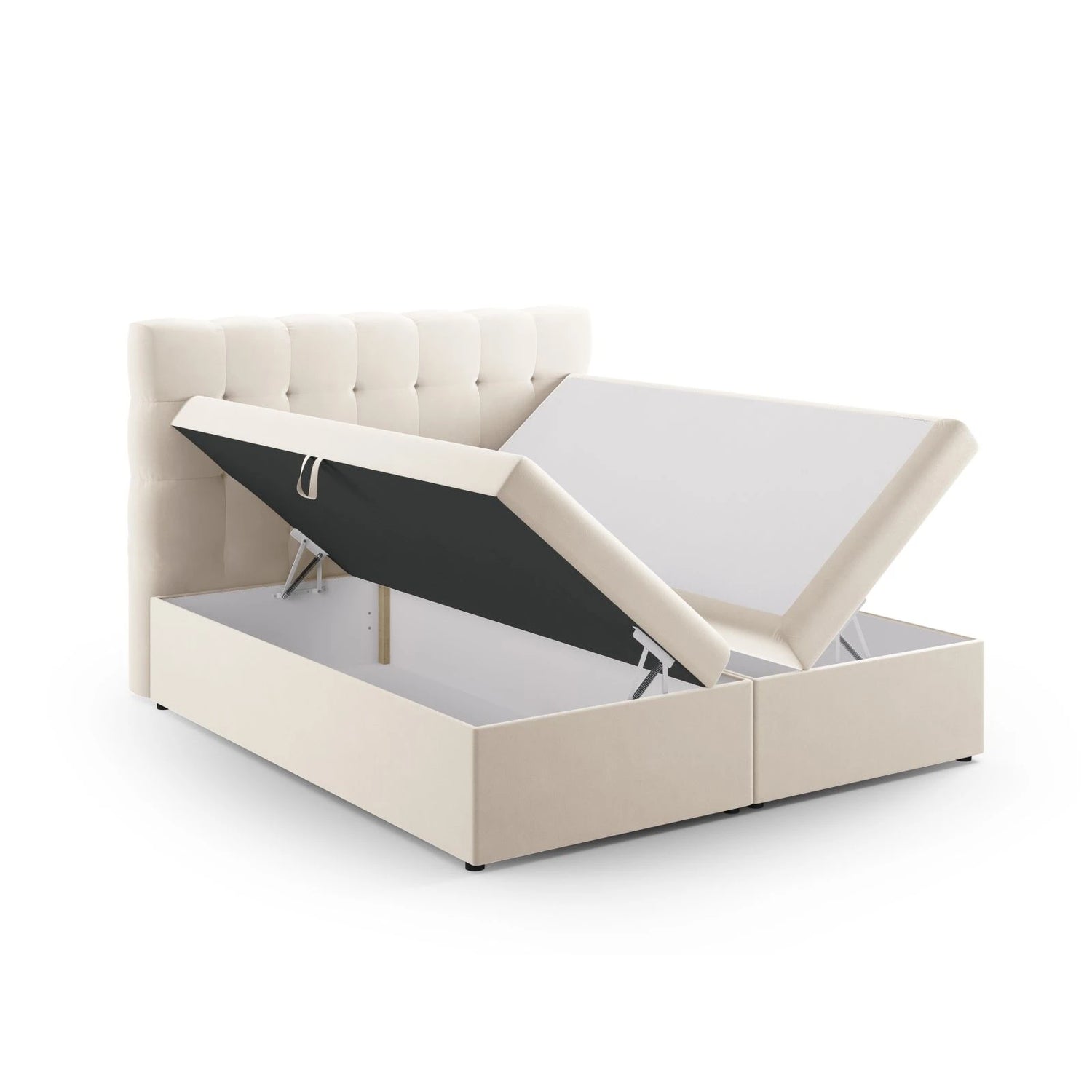 Mamaia Boxspringbett mit Stauraum und Kopfteil in Samt, 160x200 cm – Bild 4