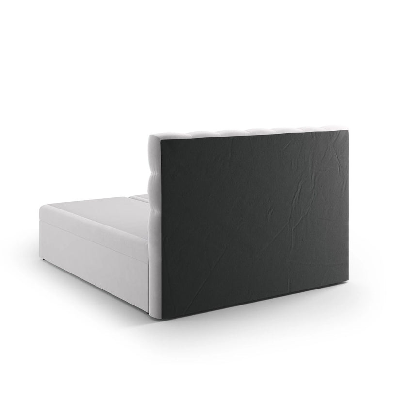 Mamaia Boxspringbett mit Stauraum und Kopfteil in Samt (Blu03) in Silber, 140x200 cm – Bild 6