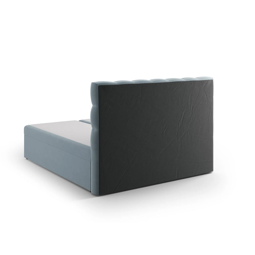 Mamaia Boxspringbett mit Stauraum und Kopfteil in Samt (Blu06) in Hellblau, 140x200 cm – Bild 6