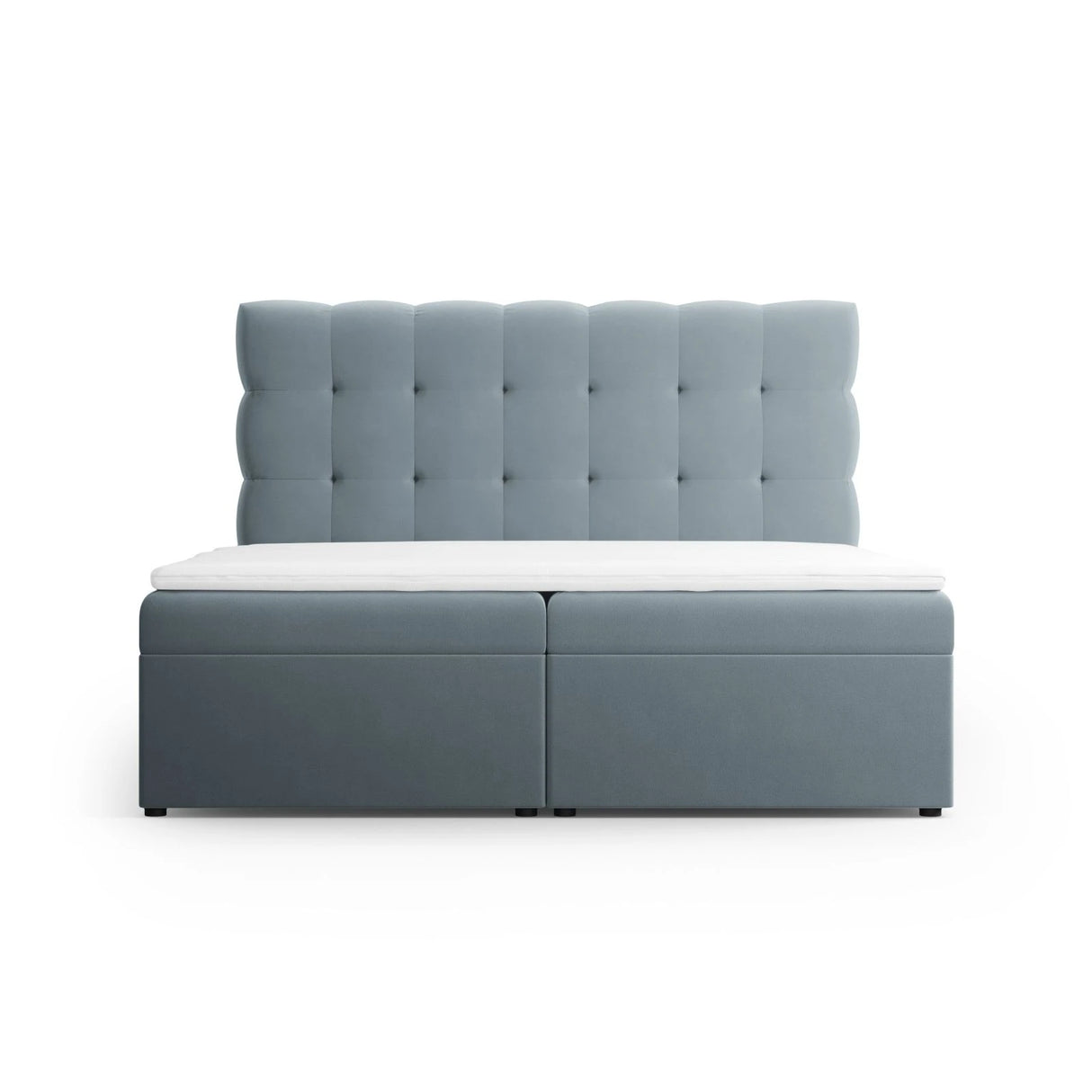 Mamaia Boxspringbett mit Stauraum und Kopfteil in Samt (Blu06) in Hellblau, 160x200 cm – Bild 3