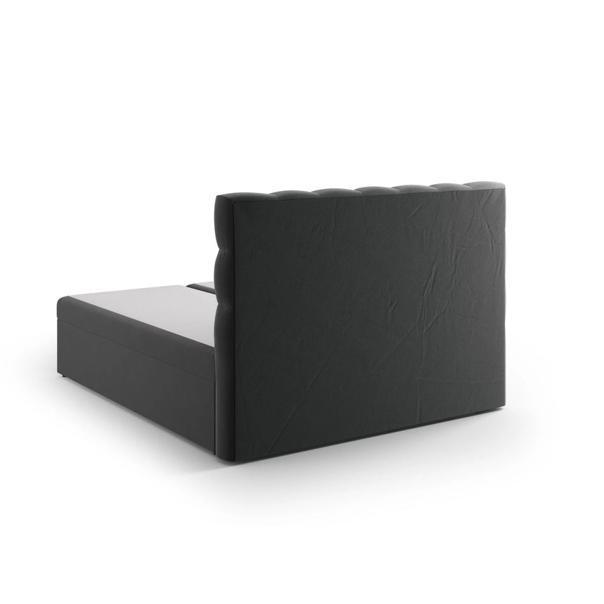 Mamaia Boxspringbett mit Stauraum und Kopfteil in Samt (Blu14) in Grau, 140x200 cm – Bild 6