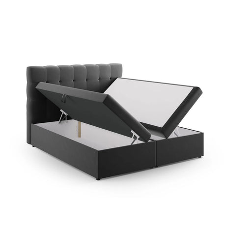 Mamaia Boxspringbett mit Stauraum und Kopfteil in Samt (Blu14) in Grau, 180x200 cm – Bild 4