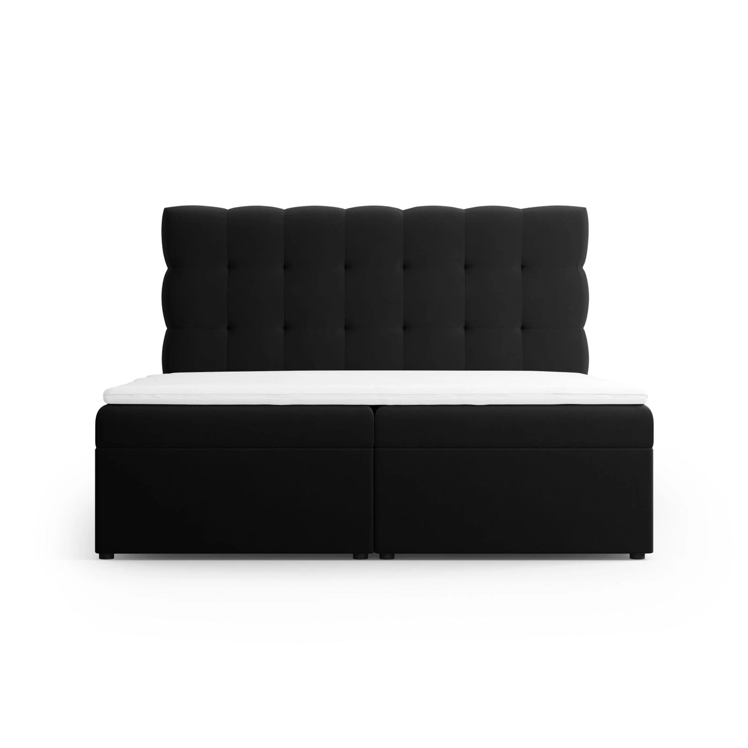 Mamaia Boxspringbett mit Stauraum und Kopfteil in Samt (Blu19) in Schwarz, 160x200 cm – Bild 3