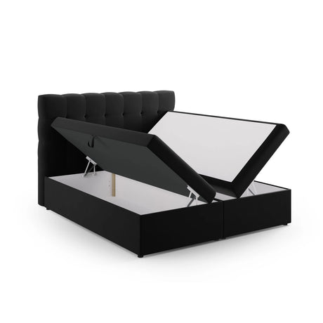 Mamaia Boxspringbett mit Stauraum und Kopfteil in Samt (Blu19) in Schwarz, 160x200 cm – Bild 4