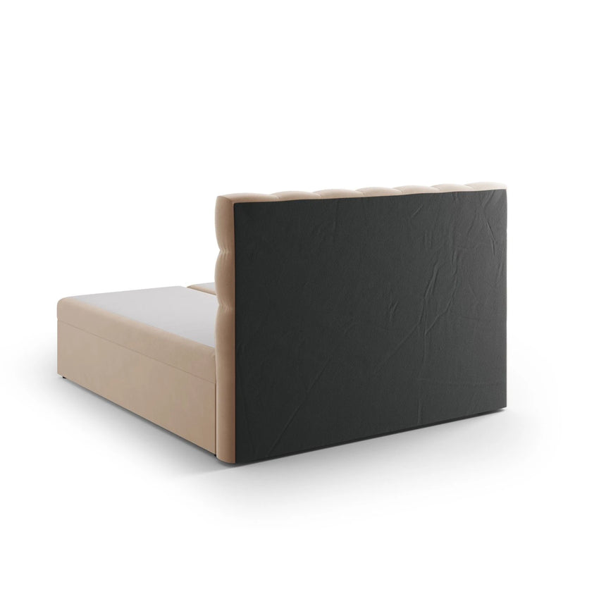 Mamaia Boxspringbett mit Stauraum und Kopfteil in Samt (Blu28) in Beige, 140x200 cm – Bild 6