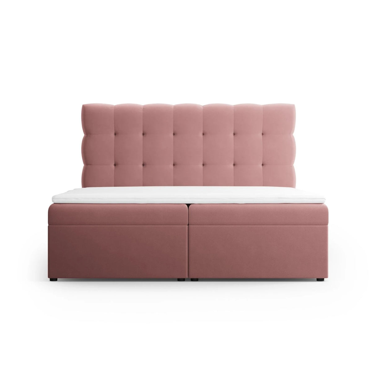 Mamaia Boxspringbett mit Stauraum und Kopfteil in Samt (Blu52) in Rosa, 160x200 cm – Bild 3