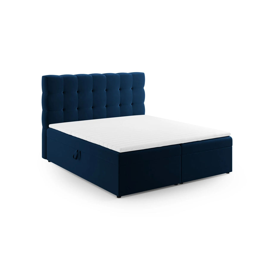 Mamaia Boxspringbett mit Stauraum und Kopfteil in Samt (Blu86) in Königsblau, 140x200 cm – Bild 1