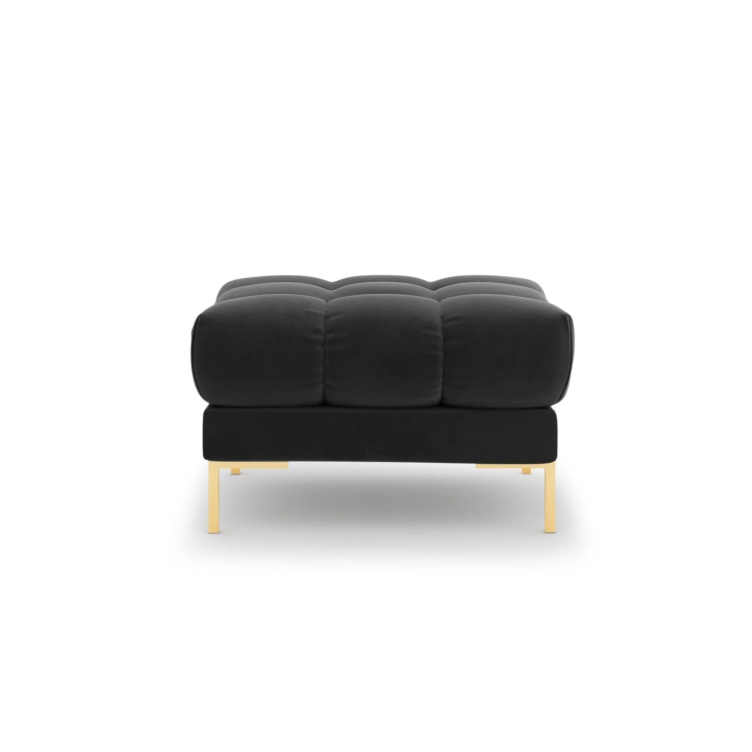 Mamaia Pouf, Beine Goldmetall, mit Bezug aus Samt (Blu18) in Dunkelgrau, 60x60 cm – Bild 4