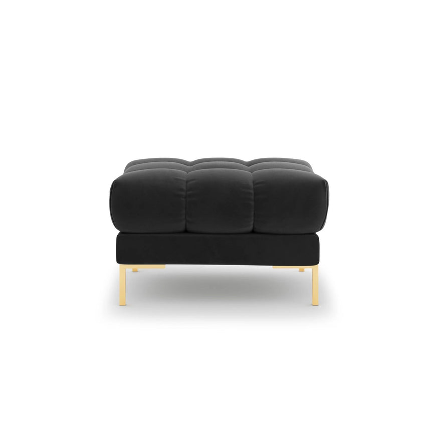 Mamaia Pouf, Beine Goldmetall, mit Bezug aus Samt (Blu18) in Dunkelgrau, 60x60 cm – Bild 4