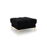 Mamaia Pouf, Beine Goldmetall, mit Bezug aus Samt (Blu19) in Schwarz, 60x60 cm – Bild 1