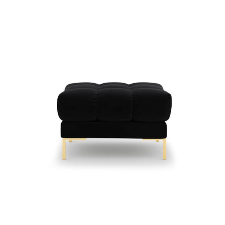 Mamaia Pouf, Beine Goldmetall, mit Bezug aus Samt (Blu19) in Schwarz, 60x60 cm – Bild 4