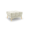 Mamaia Pouf, Beine Goldmetall, mit Bezug aus Samt (Blu22) in Leichtes Beige, 60x60 cm – Bild 1