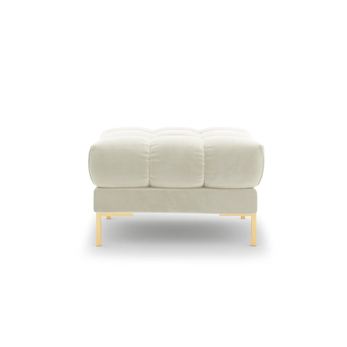 Mamaia Pouf, Beine Goldmetall, mit Bezug aus Samt (Blu22) in Leichtes Beige, 60x60 cm – Bild 4