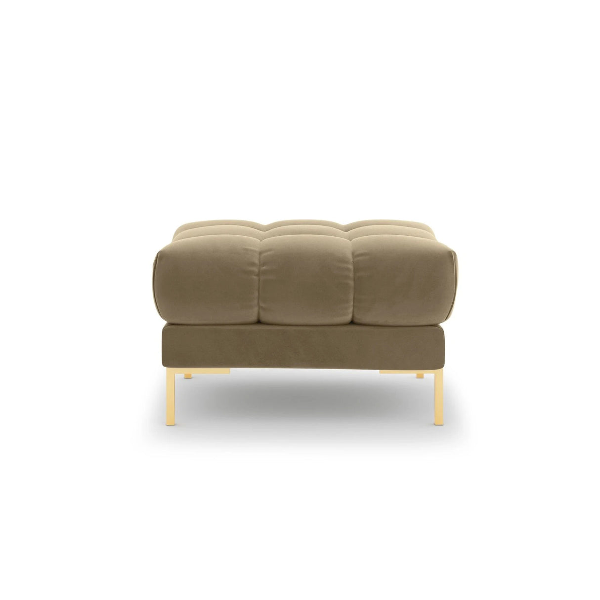Mamaia Pouf, Beine Goldmetall, mit Bezug aus Samt (Blu28) in Beige, 60x60 cm – Bild 4