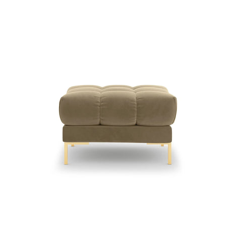Mamaia Pouf, Beine Goldmetall, mit Bezug aus Samt (Blu28) in Beige, 60x60 cm – Bild 4