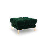 Mamaia Pouf, Beine Goldmetall, mit Bezug aus Samt (Blu78) in Flaschengrün, 60x60 cm – Bild 1