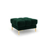 Mamaia Pouf, Beine Goldmetall, mit Bezug aus Samt (Blu78) in Flaschengrün, 60x60 cm – Bild 1