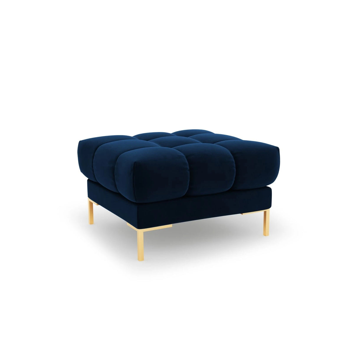 Mamaia Pouf, Beine Goldmetall, mit Bezug aus Samt (Blu86) in Königsblau, 60x60 cm – Bild 1