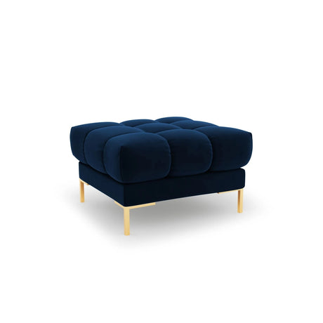 Mamaia Pouf, Beine Goldmetall, mit Bezug aus Samt (Blu86) in Königsblau, 60x60 cm – Bild 1