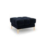 Mamaia Pouf, Beine Goldmetall, mit Bezug aus Samt (Blu89) in Dunkelblau, 60x60 cm – Bild 1