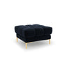 Mamaia Pouf, Beine Goldmetall, mit Bezug aus Samt (Blu89) in Dunkelblau, 60x60 cm – Bild 1