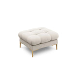 Mamaia Pouf, Beine Goldmetall, mit Bezug aus Strukturierter Stoff (Nev04) in Beige, 60x60 cm – Bild 1
