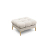 Mamaia Pouf, Beine Goldmetall, mit Bezug aus Strukturierter Stoff (Nev04) in Beige, 60x60 cm – Bild 1