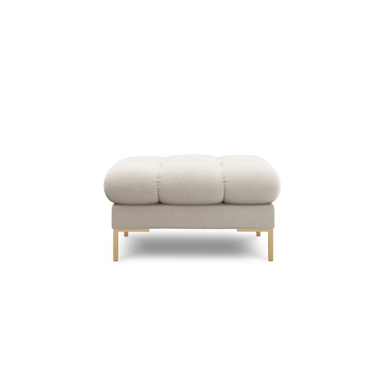 Mamaia Pouf, Beine Goldmetall, mit Bezug aus Strukturierter Stoff (Nev04) in Beige, 60x60 cm – Bild 3