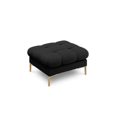Mamaia Pouf, Beine Goldmetall, mit Bezug aus Strukturierter Stoff (Nev100) in Schwarz, 60x60 cm – Bild 1
