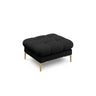 Mamaia Pouf, Beine Goldmetall, mit Bezug aus Strukturierter Stoff (Nev100) in Schwarz, 60x60 cm – Bild 1
