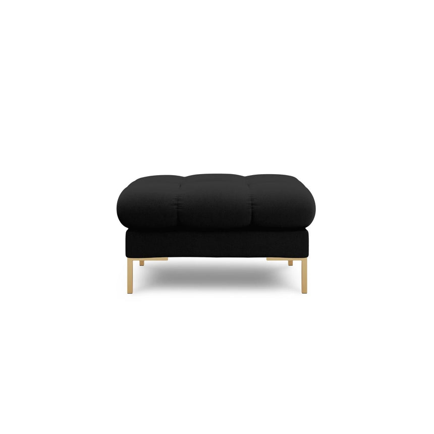 Mamaia Pouf, Beine Goldmetall, mit Bezug aus Strukturierter Stoff (Nev100) in Schwarz, 60x60 cm – Bild 3