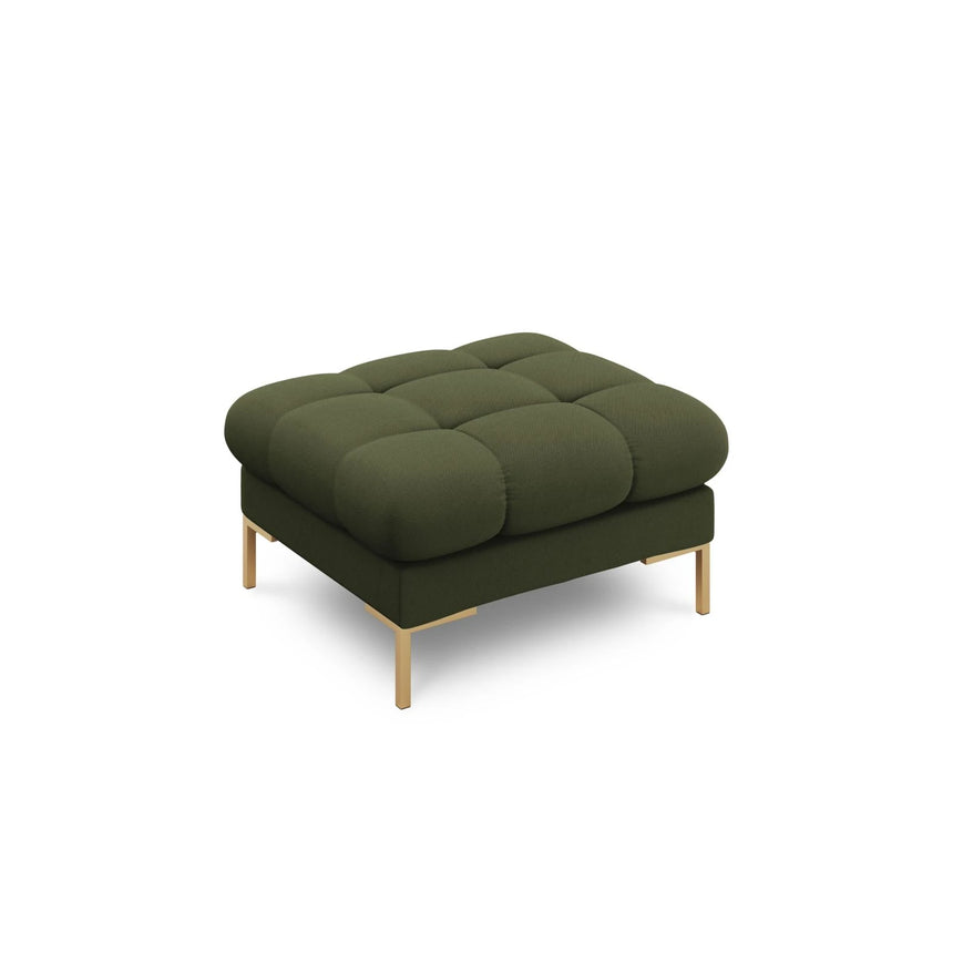 Mamaia Pouf, Beine Goldmetall, mit Bezug aus Strukturierter Stoff (Nev39) in Grün, 60x60 cm – Bild 1