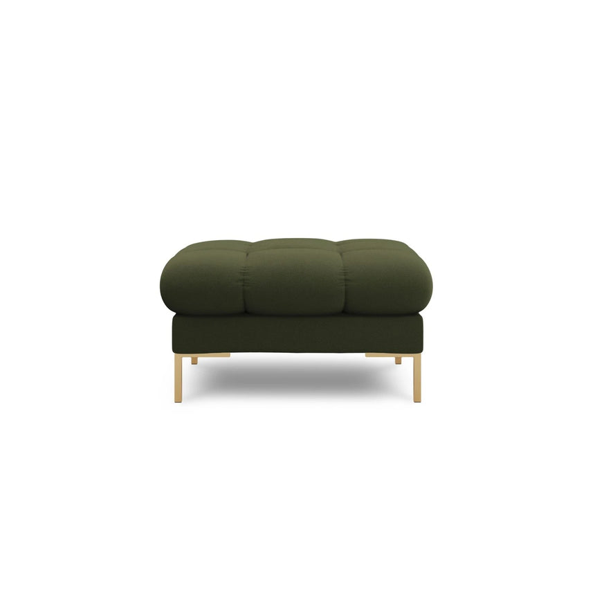 Mamaia Pouf, Beine Goldmetall, mit Bezug aus Strukturierter Stoff (Nev39) in Grün, 60x60 cm – Bild 3