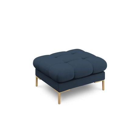 Mamaia Pouf, Beine Goldmetall, mit Bezug aus Strukturierter Stoff (Nev77) in Blau, 60x60 cm – Bild 1