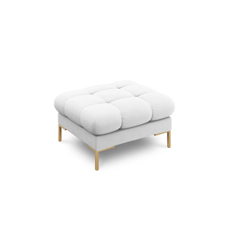 Mamaia Pouf, Beine Goldmetall, mit Bezug aus Strukturierter Stoff (Nev80) in Hellgrau, 60x60 cm – Bild 1